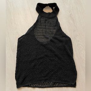 Urban Outfitters - Truehitt Black Open Crochet Tank Top